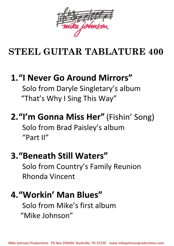 STEEL GUITAR TABLATURE 400