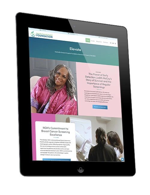 Elevate newsletter on an ipad