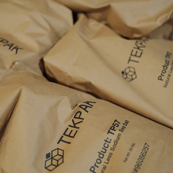 TEKPAK-branded sea salt bags