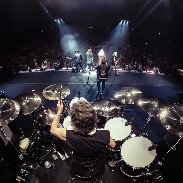 LS live on stage from the drummer's point of view