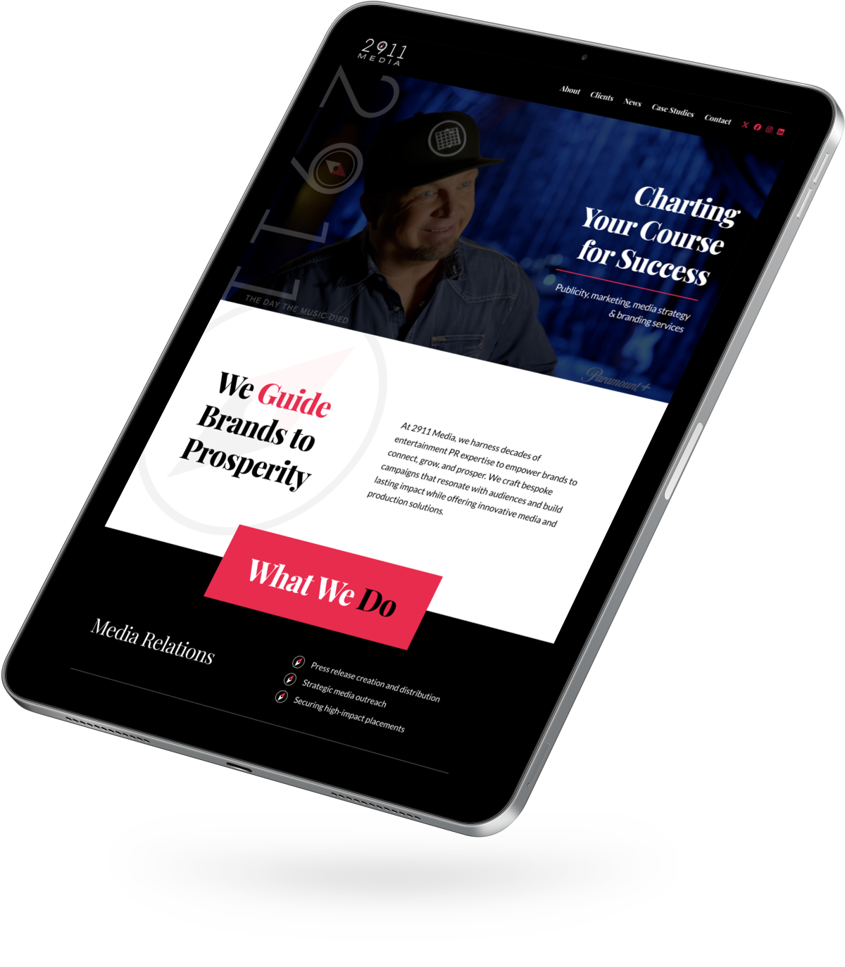 example of  site on iPad